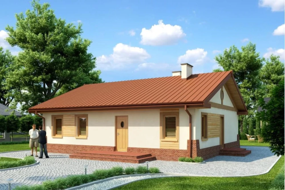 Projekt domu Mościska N tech. DM-6300 N tech., parterowy, bez garażu, bez podpiwniczenia - kolorystyka wersja 3