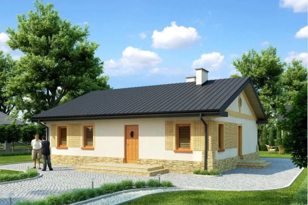 Projekt domu Mościska N tech. DM-6300 N tech., parterowy, bez garażu, bez podpiwniczenia - kolorystyka wersja 4