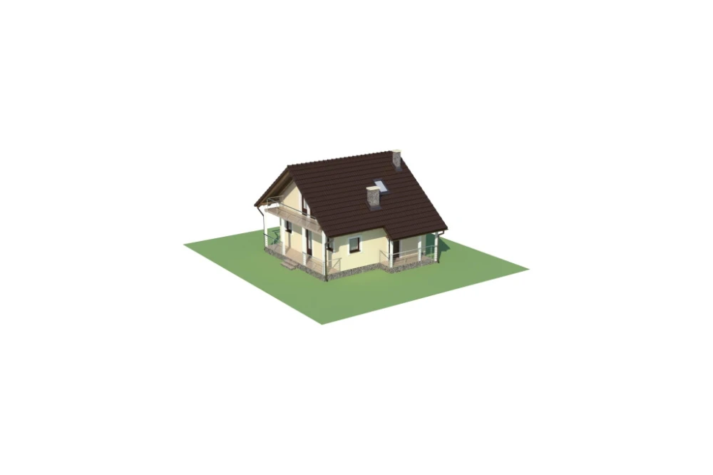 Projekt domu Krasiczyn B DM-6223 B, parterowy z poddaszem mieszkalnym, podpiwniczony - model