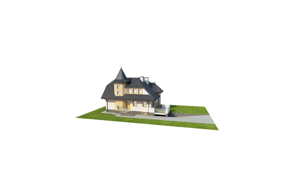 Projekt domu Litwinowicze DM-6224, parterowy z poddaszem mieszkalnym, częściowo podpiwniczony z garażem - model