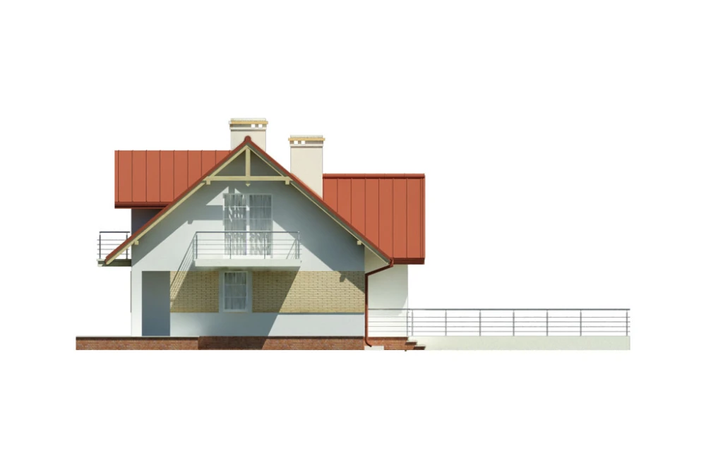 Projekt domu Rozwadów L-6241, parterowy z poddaszem mieszkalnym, częściowo podpiwniczony z garażem - elewacja lewa