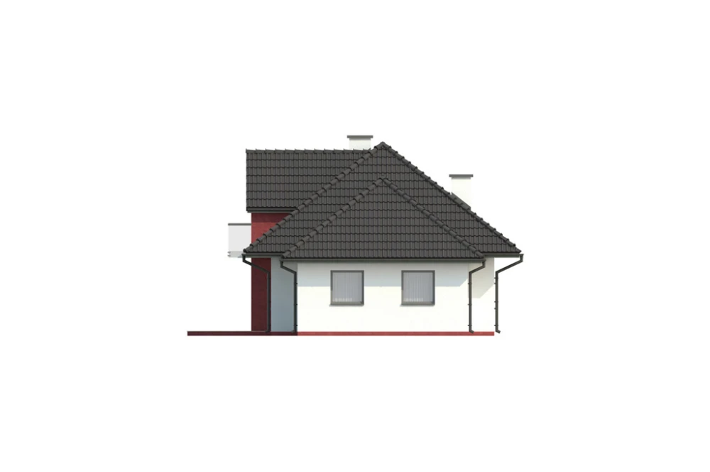 Projekt domu Śnieżyn DM-6346, parterowy z garażem, z poddaszem mieszkalnym, bez podpiwniczenia - elewacja prawa