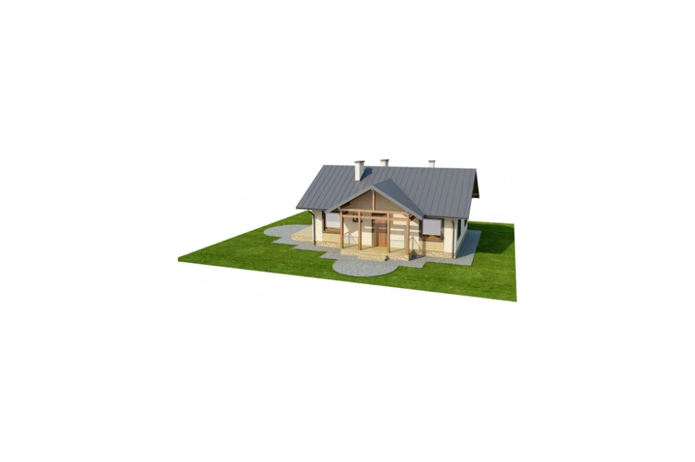 Projekt domu Podzamcze DM-6255, parterowy z antresolą, bez podpiwniczenia - model