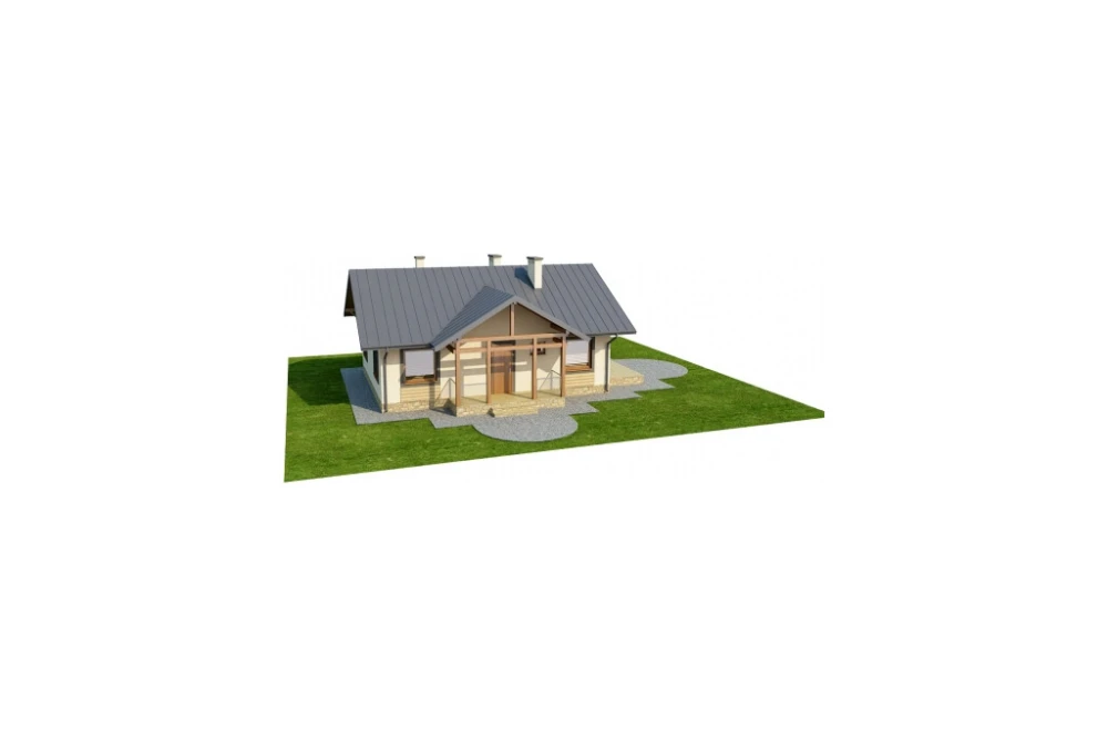 Projekt domu Podzamcze 2 L-6255, parterowy z antresolą, bez podpiwniczenia - model