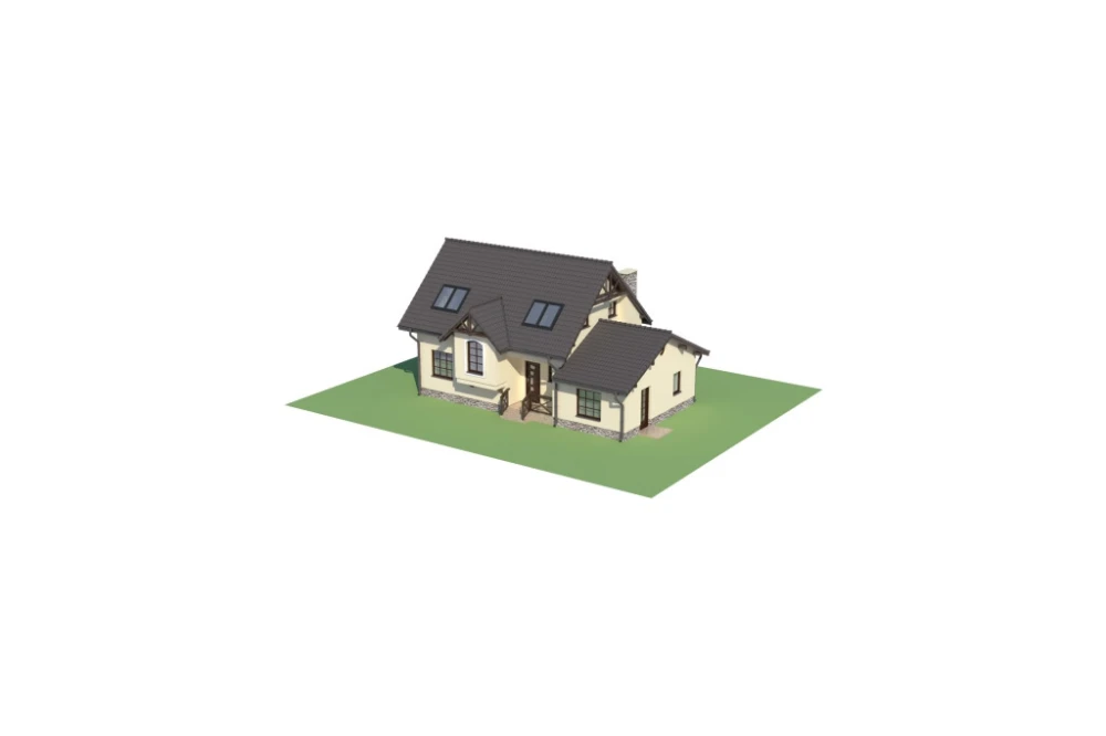 Projekt domu Bobowa DM-6251 B, parterowy z poddaszem mieszkalnym, bez podpiwniczenia - model