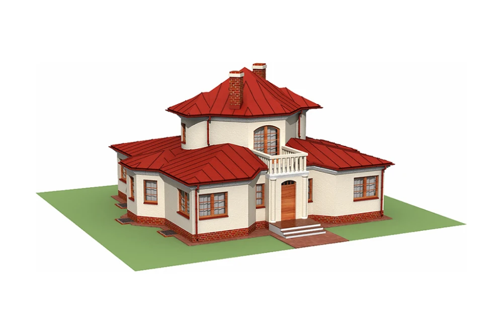 Projekt domu Wieniawa DM-6321,  parterowy z poddaszem mieszkalnym, częściowo podpiwniczony - model