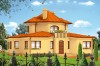 Projekt domu Wieniawa tech. DM-6321 tech.,  parterowy z poddaszem mieszkalnym, częściowo podpiwniczony - kolorystyka wersja 3