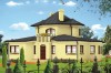 Projekt domu Wieniawa 2 tech. L-6321 tech.,  parterowy z poddaszem mieszkalnym, częściowo podpiwniczony - kolorystyka wersja 4