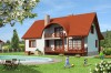 Projekt domu Pelmo Due tech. L-6441 tech., parterowy z poddaszem mieszkalnym, częściowo podpiwniczony, z garażem - kolorystyka wersja 1