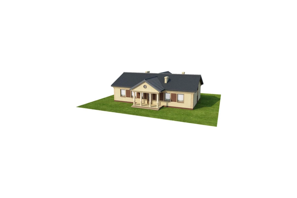Projekt domu Łącko DM-6291, parterowy, bez garażu, bez podpiwniczenia - model