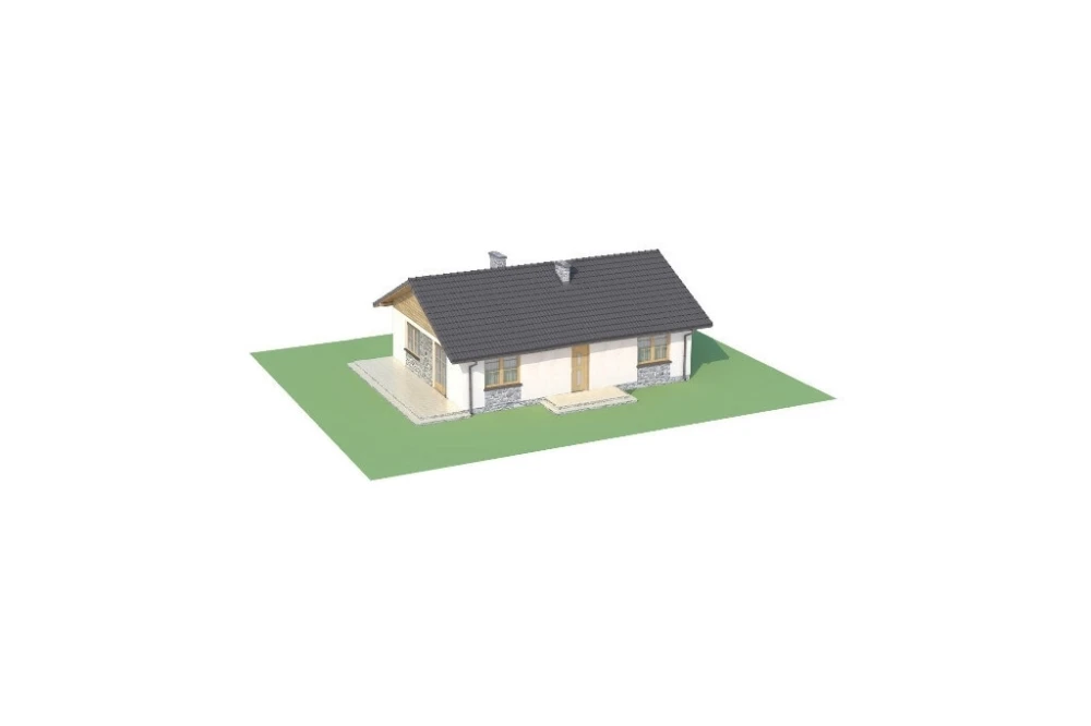 Projekt domu Rychnów N DM-6302 N, parterowego, jednorodzinnego, bez garażu, bez podpiwniczenia - model
