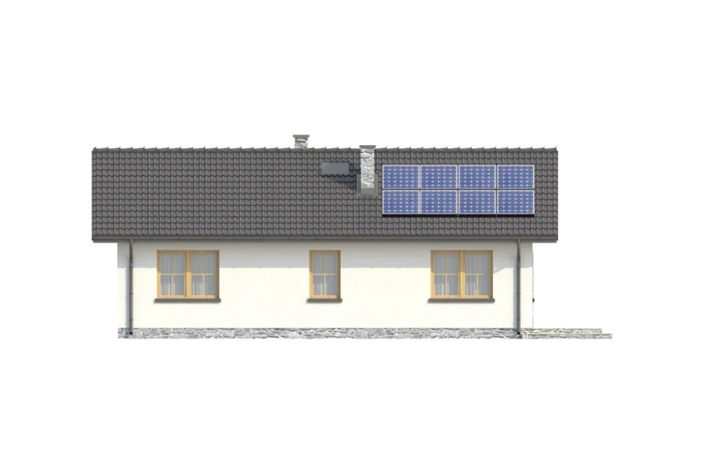 Projekt domu Rychnów N DM-6302 N, parterowego, jednorodzinnego, bez garażu, bez podpiwniczenia - elewacja ogrodowa