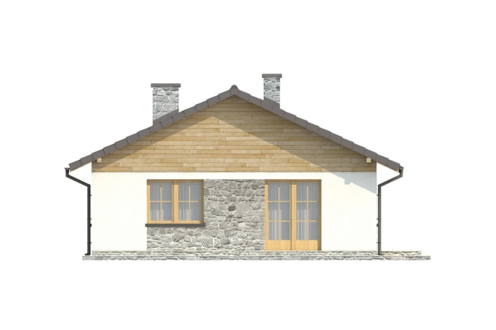 Projekt domu Rychnów N DM-6302 N, parterowego, jednorodzinnego, bez garażu, bez podpiwniczenia - elewacja lewa
