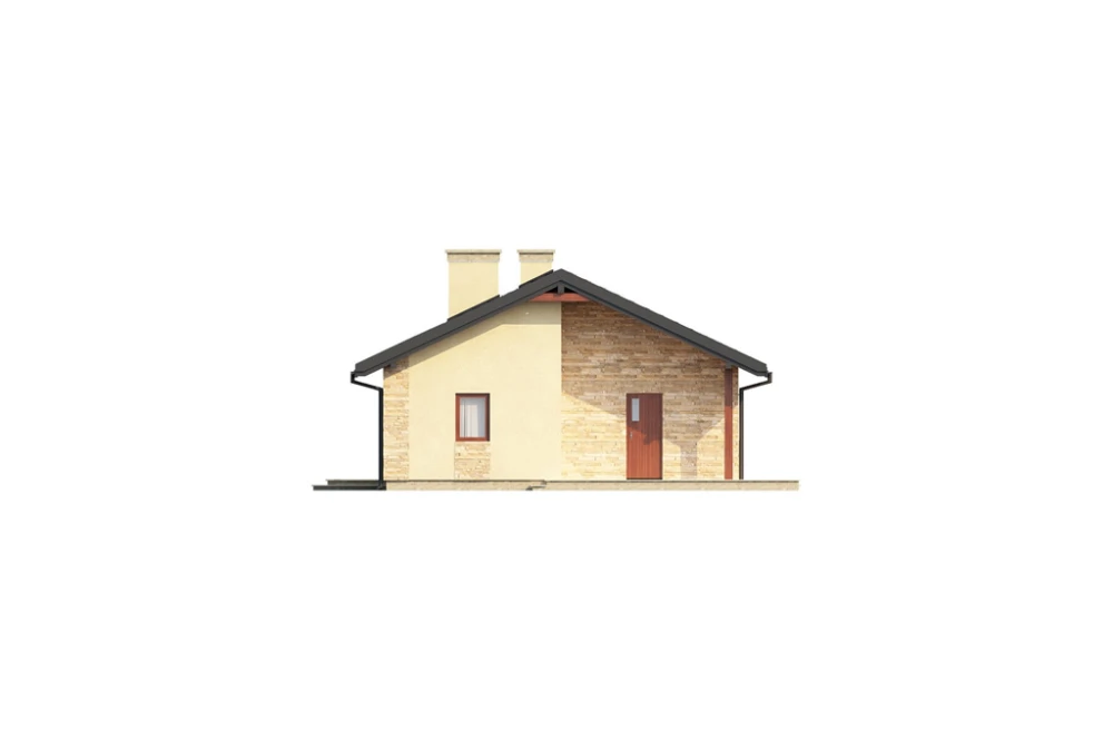 Projekt domu Serock N DM-6306 N, parterowy, bez garażu, bez podpiwniczenia - elewacja prawa