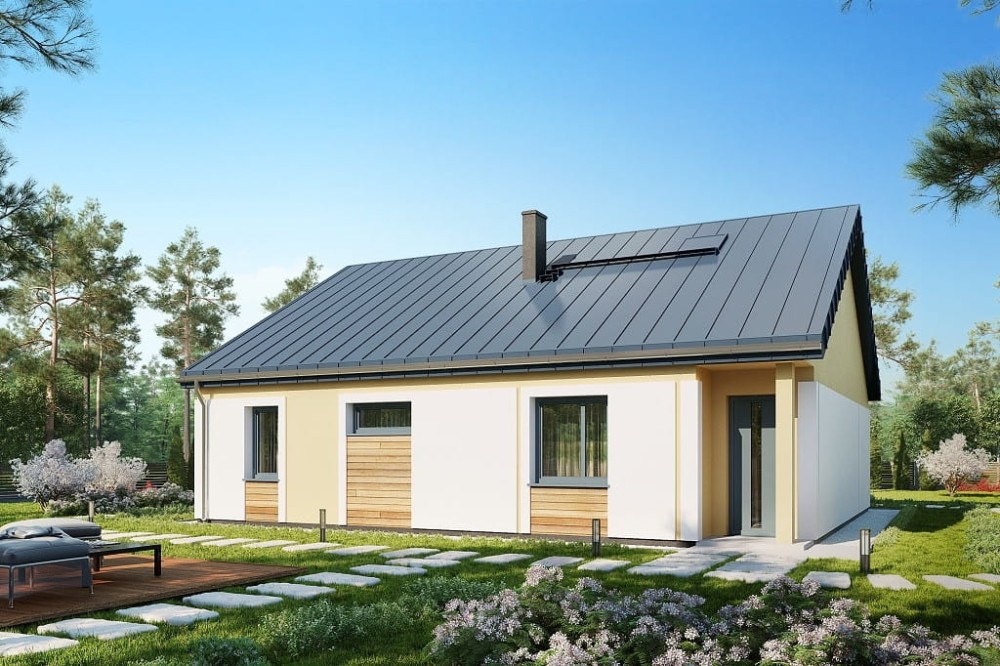 Projekt domu Agrit tech. DM-6654 tech.,  parterowy, niepodpiwniczony, bez garażu - kolorystyka wersja 4