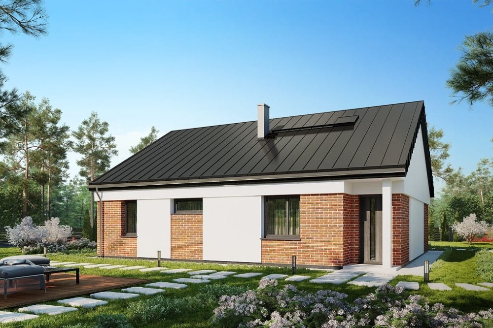 Projekt domu Agrit tech. DM-6654 tech.,  parterowy, niepodpiwniczony, bez garażu - kolorystyka wersja 3