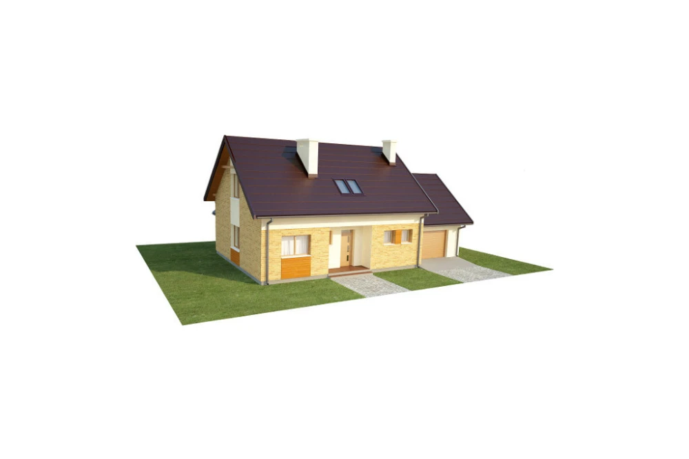 Projekt domu Tulipanów DM-6581, parterowy z poddaszem mieszkalnym, bez podpiwniczenia, z garażem - model