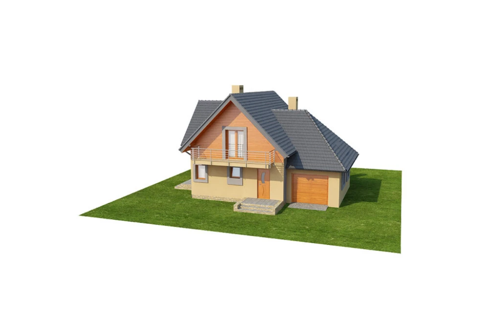 Projekt domu Bratki DM-6576,  parterowy z poddaszem mieszkalnym, z garażem, bez podpiwniczenia - model