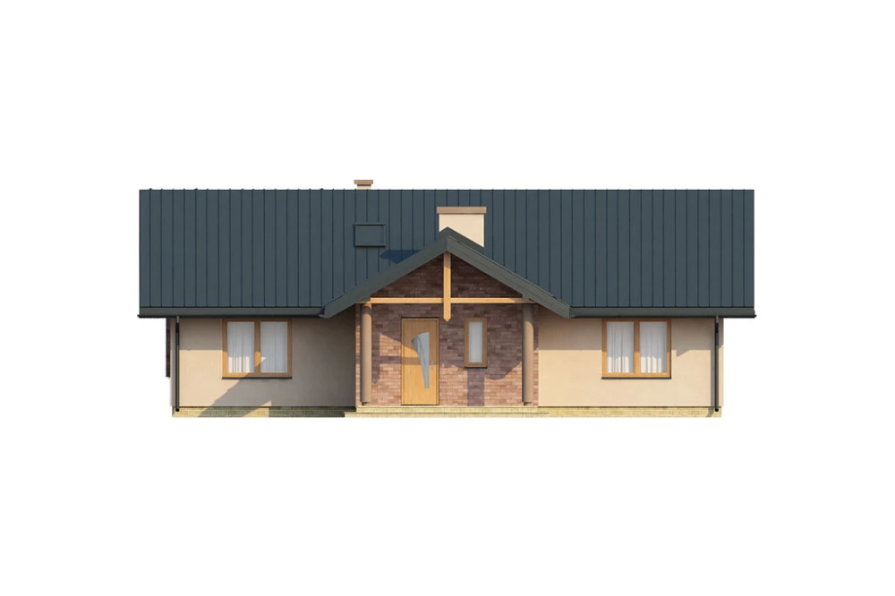 Projekt domu Werynia L-6141, parterowy, bez podpiwniczenia, bez garażu - elewacja frontowa