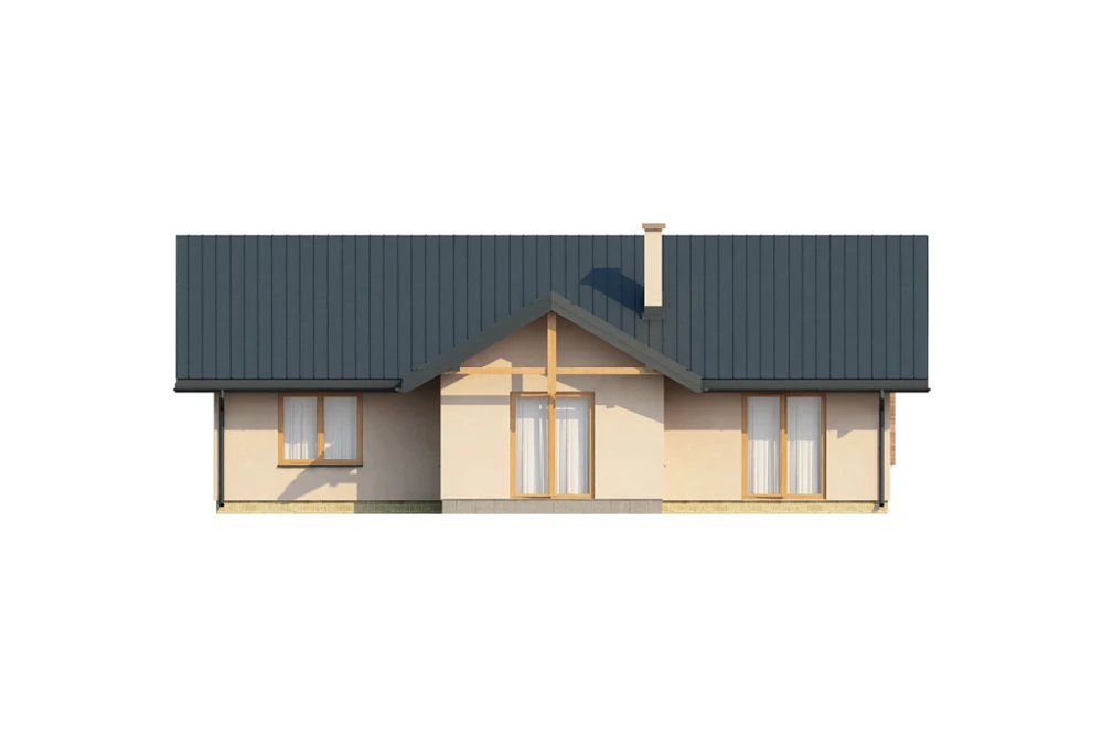 Projekt domu Werynia L-6141, parterowy, bez podpiwniczenia, bez garażu - elewacja ogrodowa