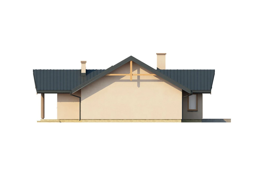Projekt domu Werynia L-6141, parterowy, bez podpiwniczenia, bez garażu - elewacja prawa