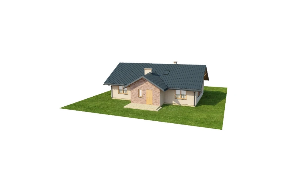 Projekt domu Złocieniec N DM-6141 N, parterowy, bez podpiwniczenia, bez garażu - model