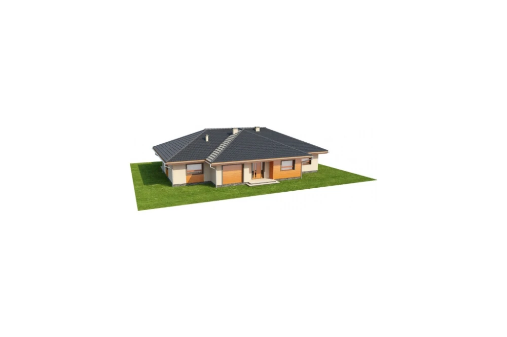 Projekt domu Tomaszów 2 L-6176, parterowy, bez podpiwniczenia z garażem - model