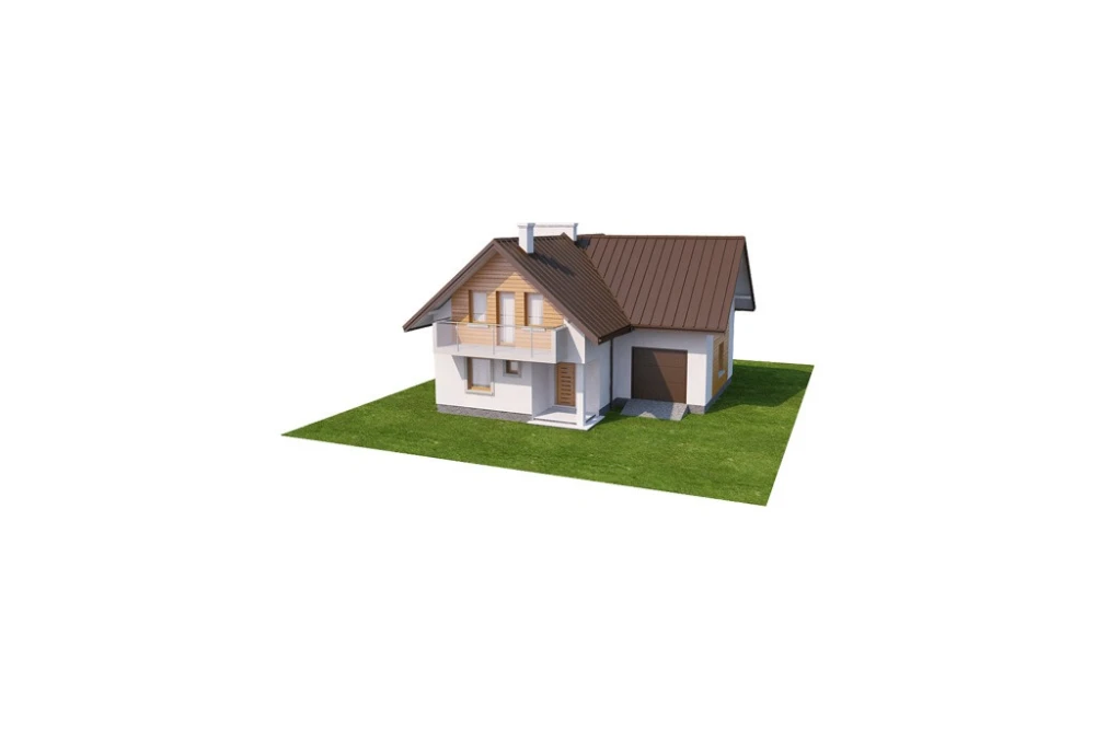 Projekt domu Rzezawa 2 L-6374, parterowy z poddaszem mieszkalnym, bez podpiwniczenia, z garażem - model