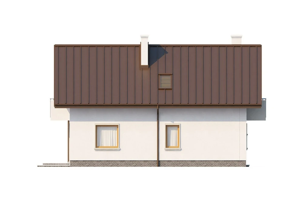 Projekt domu Rzezawa 2 L-6374, parterowy z poddaszem mieszkalnym, bez podpiwniczenia, z garażem - elewacja lewa