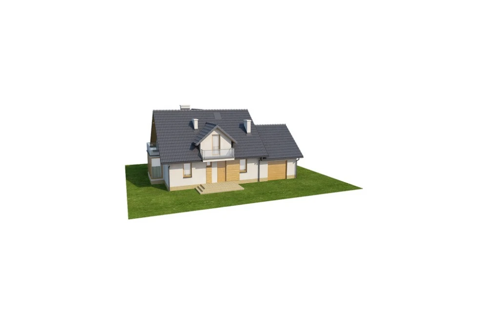 Projekt domu Stryszawa 2 L-6382, parterowy z poddaszem mieszkalnym, bez podpiwniczenia, z garażem - model