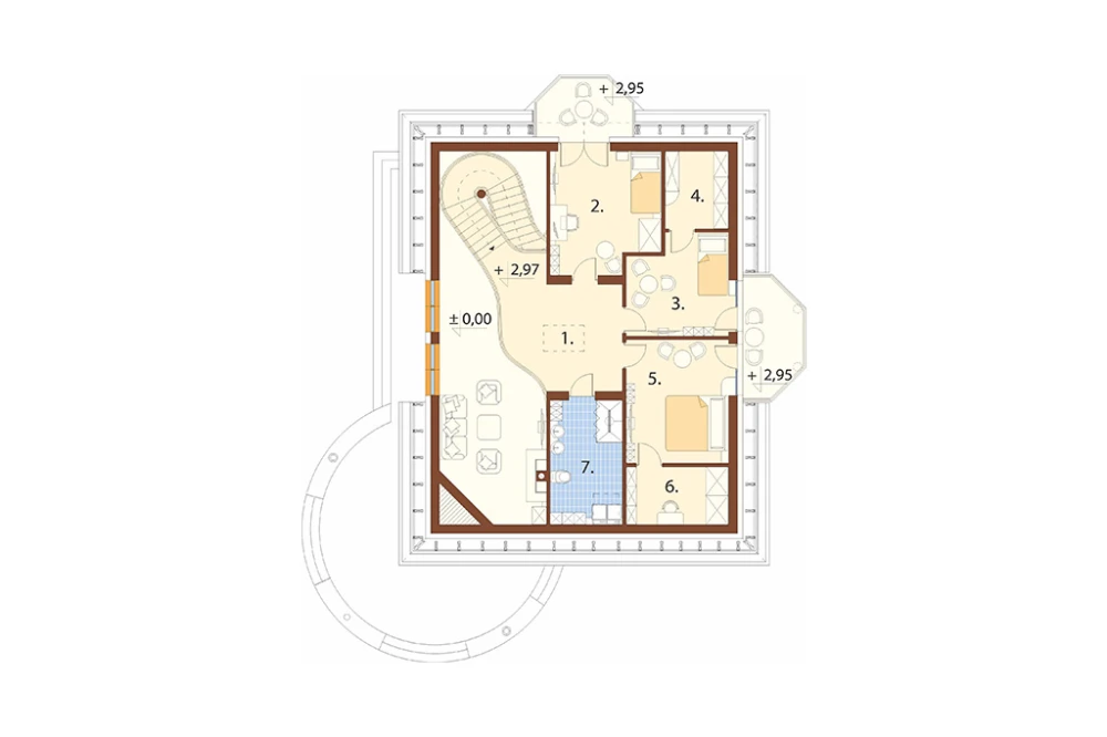 Projekt domu Kosacice DM-6587, dom parterowy z poddaszem mieszkalnym, niepodpiwniczony - rzut poddasza