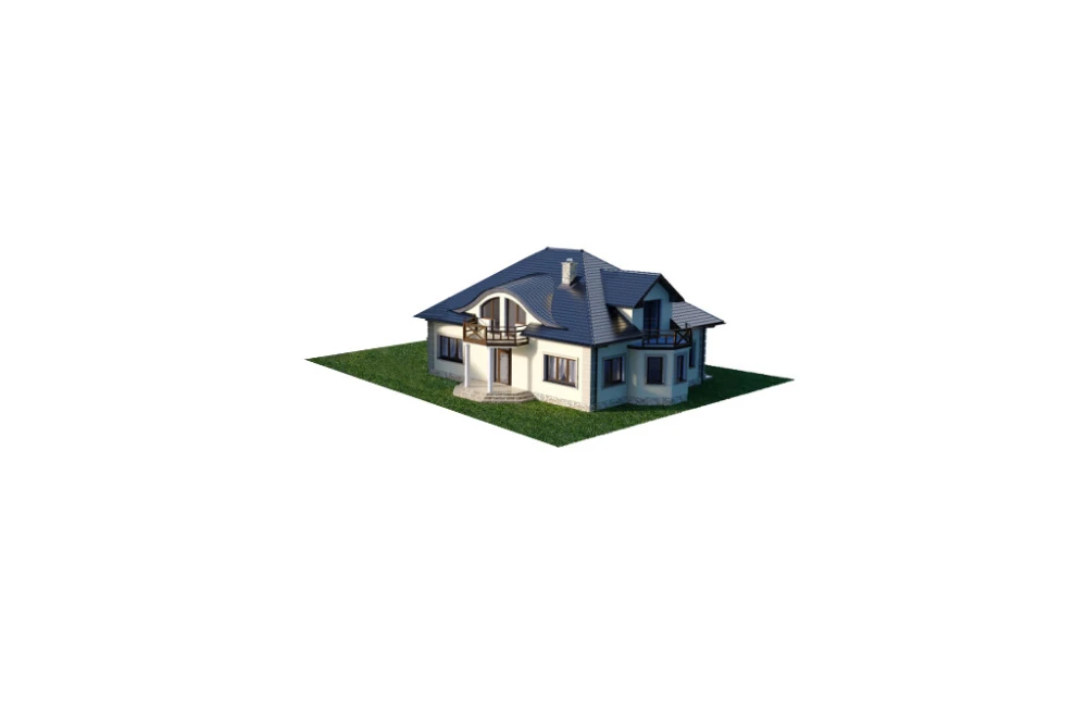 Projekt domu Kosacice DM-6587, dom parterowy z poddaszem mieszkalnym, niepodpiwniczony - model