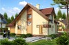 Projekt domu Siczyny 2 L-6381, parterowy z poddaszem mieszkalnym, bez podpiwniczenia, z garażem - kolorystyka wersja 3