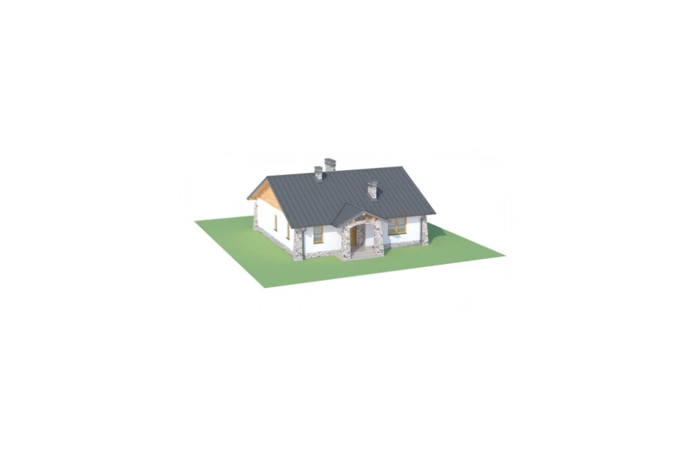Projekt domu Modryń L-6301, parterowy, niepodpiwniczony, bez garażu - model