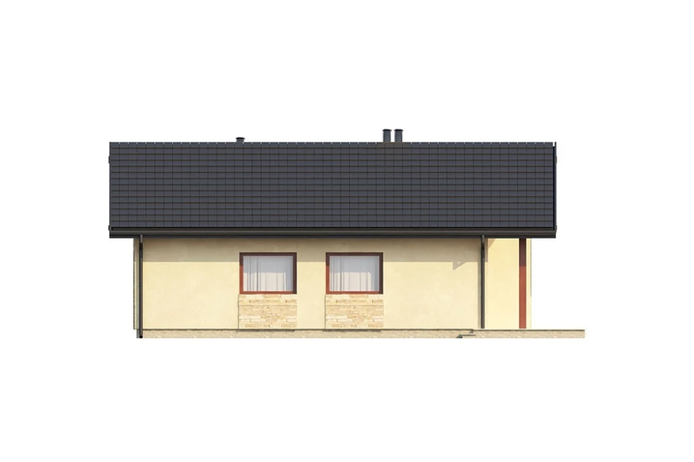 Projekt domu Osiek L-6306, parterowy, niepodpiwniczony, bez garażu - elewacja ogrodowa