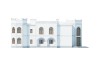 Projekt domu Tyczyn RW-02, piętrowy z poddaszem użytkowym, z dwoma garażami dwustanowiskowymi, częściowo podpiwniczony - elewacja prawa