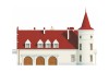 Projekt domu Słoszewice RW-04, parterowy z poddaszem użytkowym, z garażem trzystanowiskowym, częściowo podpiwniczony - elewacja prawa