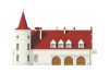 Projekt domu Słoszewice 2 RWL-04, parterowy z poddaszem użytkowym, z garażem trzystanowiskowym, częściowo podpiwniczony - elewacja lewa