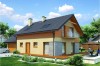 Projekt domu Tofane Due tech. L-6421 tech., parterowy z poddaszem mieszkalnym, bez podpiwniczenia, z garażem dwustanowiskowym - kolorystyka wersja 2