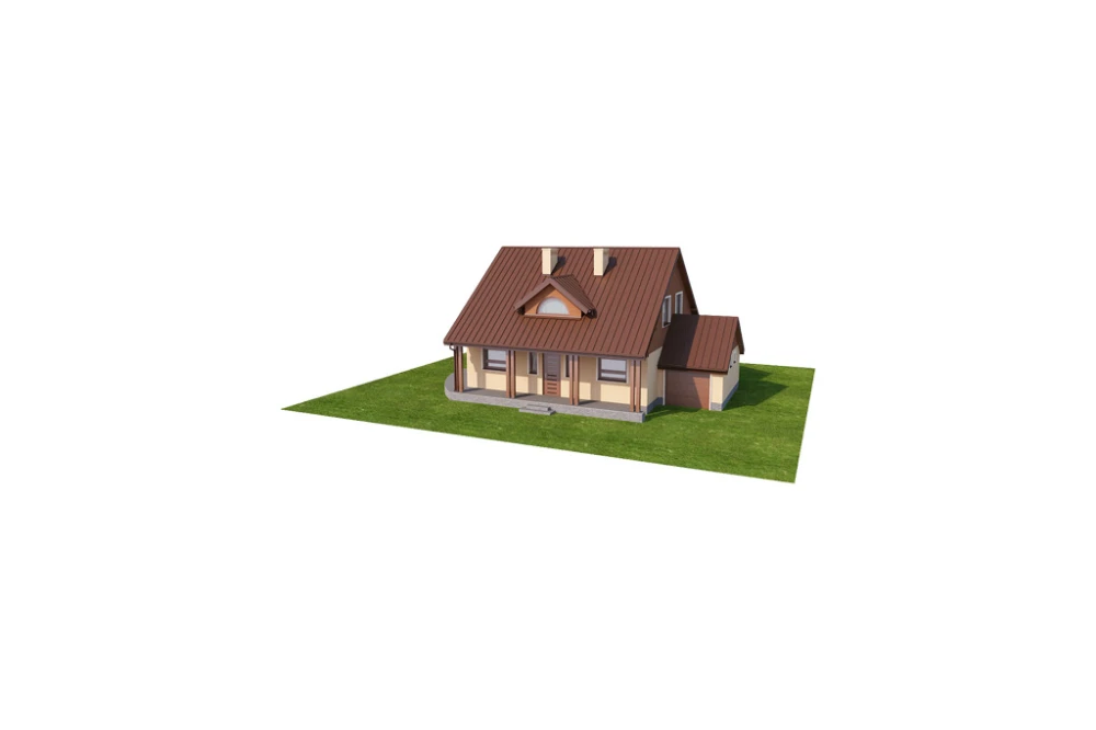 Projekt domu Marki 2 L-6388,  parterowy z poddaszem mieszkalnym, bez podpiwniczenia - model