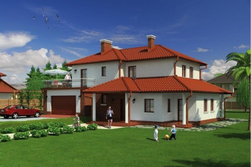 Projekt domu Antelao Due tech. L-6470 tech., piętrowy, niepodpiwniczony z garażem - kolorystyka wersja 2