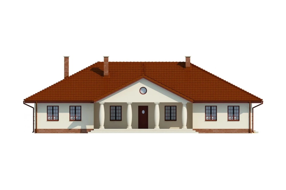 Projekt domu Ełk 2 L-6471, parterowy z poddaszem nieużytkowym, bez podpiwniczenia, z garażem - elewacja frontowa