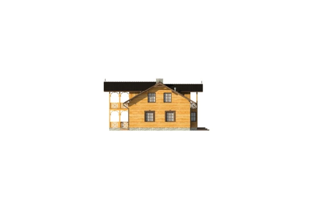 Projekt domu Krosna DM-6480, parterowy z poddaszem mieszkalnym, bez podpiwniczenia - elewacja lewa