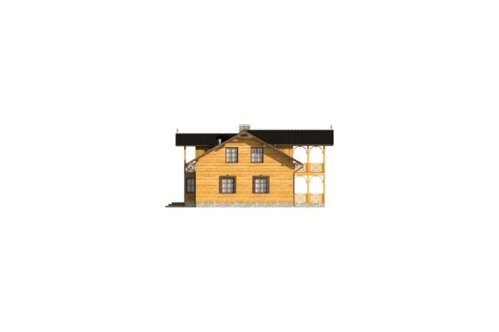 Projekt domu Krosna DM-6480, parterowy z poddaszem mieszkalnym, bez podpiwniczenia - elewacja prawa