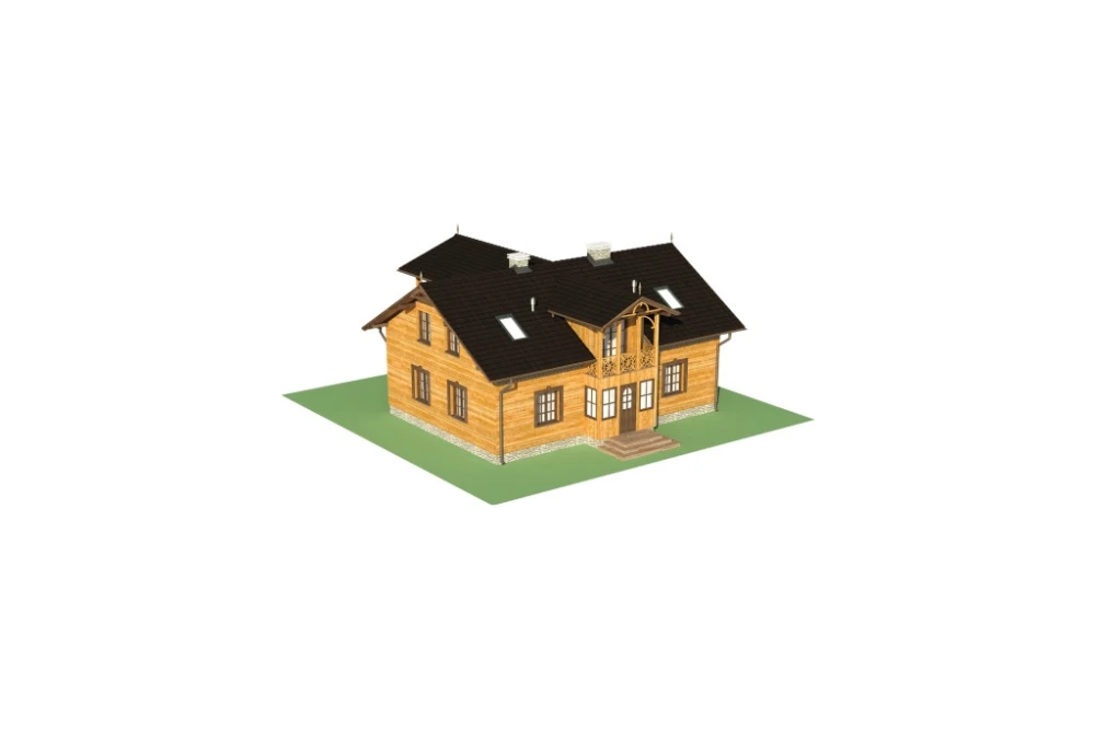 Projekt domu Krosna DM-6480, parterowy z poddaszem mieszkalnym, bez podpiwniczenia - model