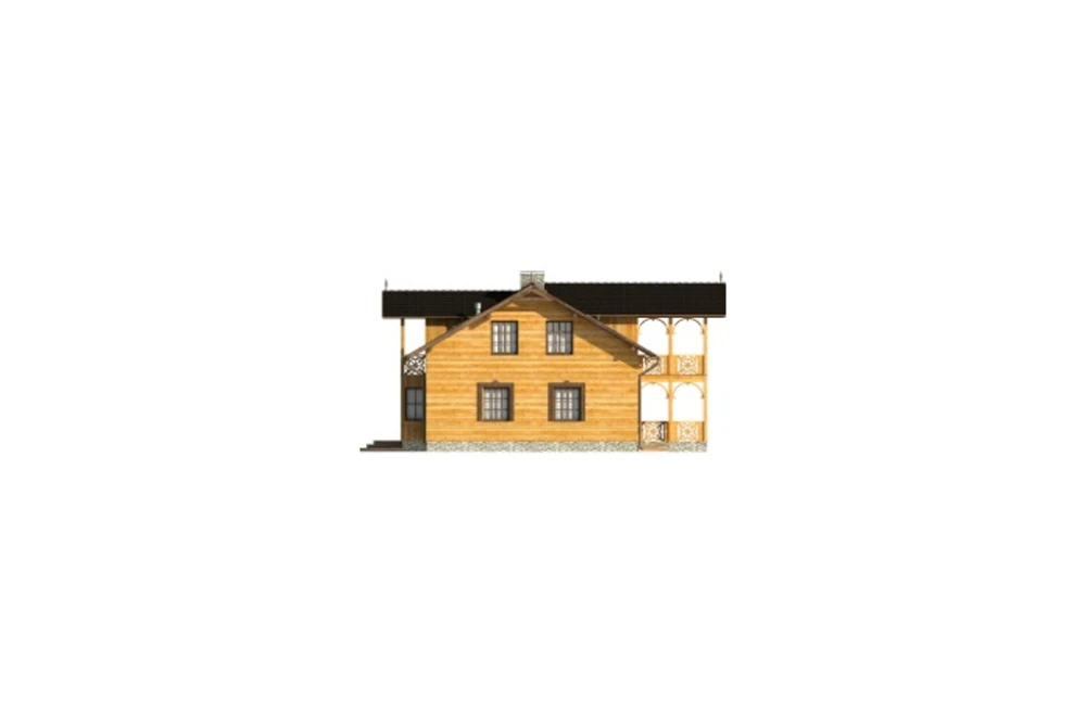 Projekt domu Krosna 2 L-6480, parterowy z poddaszem mieszkalnym, bez podpiwniczenia - elewacja prawa