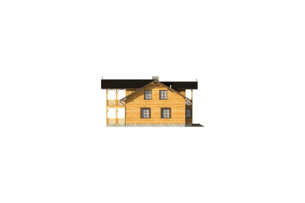 Projekt domu Krosna 2 L-6480, parterowy z poddaszem mieszkalnym, bez podpiwniczenia - elewacja lewa