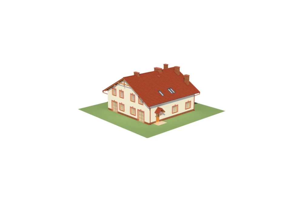 Projekt domu Stryków DM-6481, parterowy z poddaszem mieszkalnym, bez podpiwniczenia - model