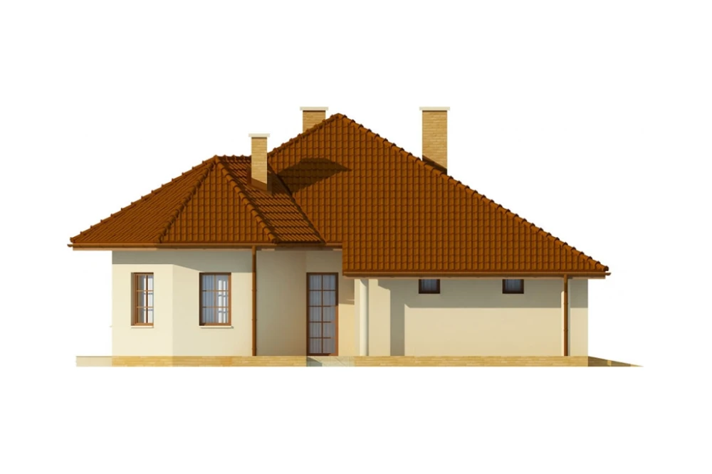 Projekt domu Cadini DM-6459, parterowy z poddaszem nieużytkowym, bez podpiwniczenia, z garażem - elewacja lewa