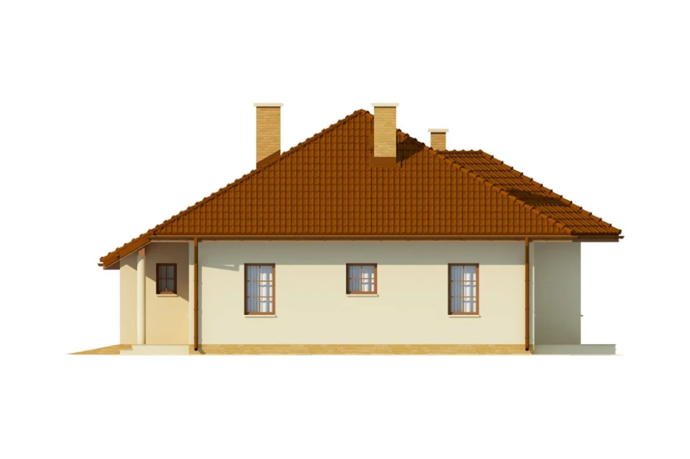 Projekt domu Cadini DM-6459, parterowy z poddaszem nieużytkowym, bez podpiwniczenia, z garażem - elewacja prawa